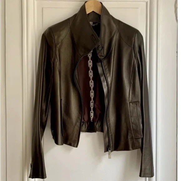 Celine Dark Brown Leather Jacket